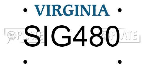 SIG480 Virginia License Plate