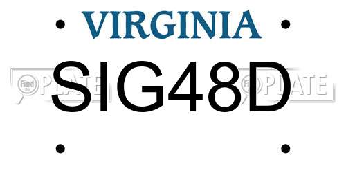 SIG48D Virginia License Plate