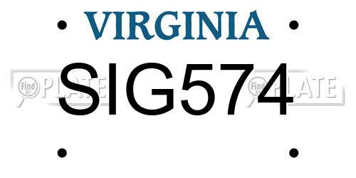 SIG574 Virginia License Plate