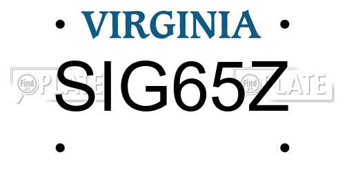 SIG65Z Virginia License Plate
