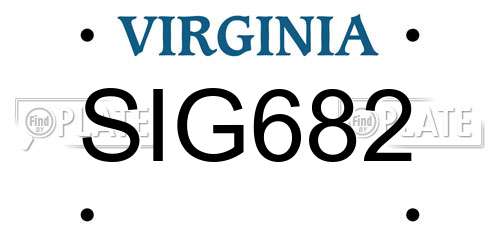 SIG682 Virginia License Plate