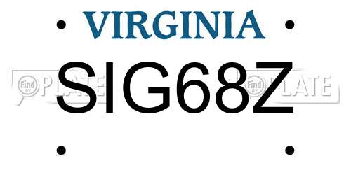 SIG68Z Virginia License Plate