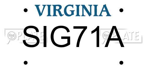 SIG71A Virginia License Plate