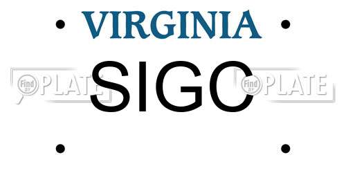 SIGC Virginia License Plate
