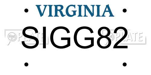 SIGG82 Virginia License Plate