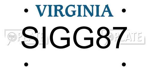 SIGG87 Virginia License Plate