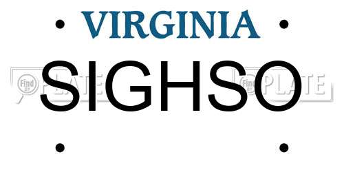 SIGHSO Virginia License Plate