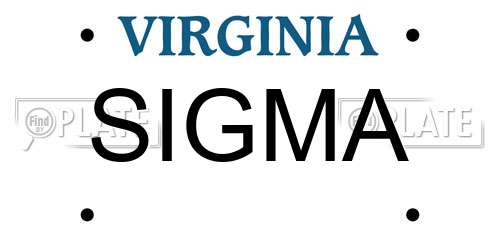 SIGMA Virginia License Plate