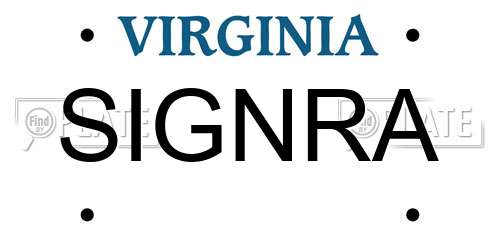 SIGNRA Virginia License Plate