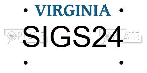 SIGS24 Virginia License Plate