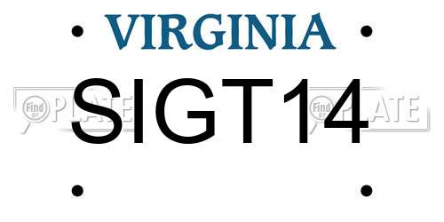 SIGT14 Virginia License Plate