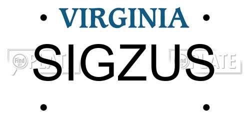 SIGZUS Virginia License Plate