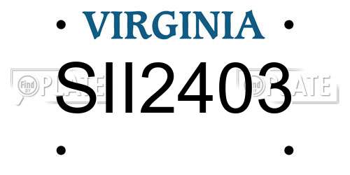 SII2403 Virginia License Plate