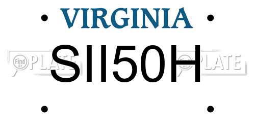 SII50H Virginia License Plate