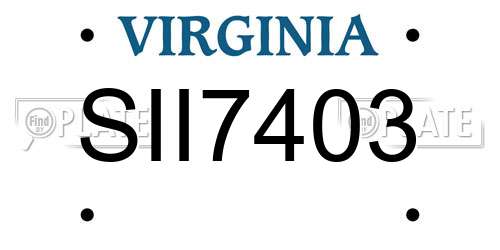 SII7403 Virginia License Plate