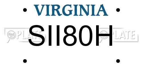 SII80H Virginia License Plate
