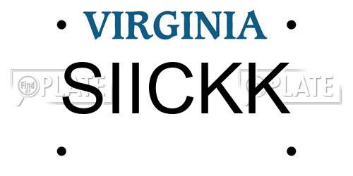 SIICKK Virginia License Plate