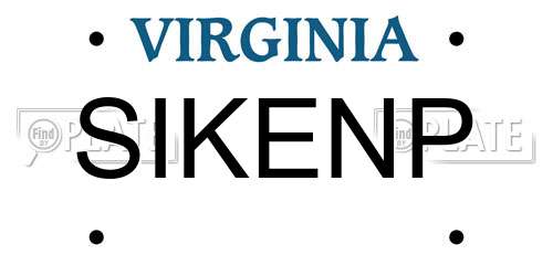 SIKENP Virginia License Plate
