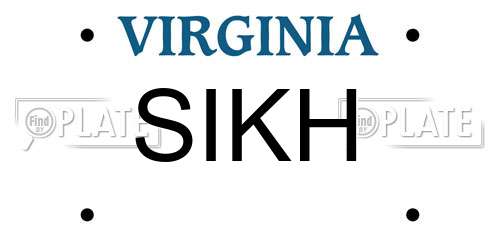 SIKH Virginia License Plate