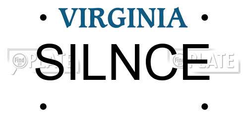 SILNCE Virginia License Plate
