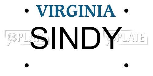 SINDY Virginia License Plate
