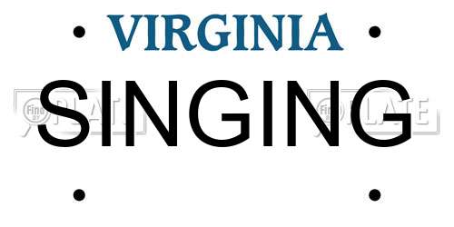SINGING Virginia License Plate