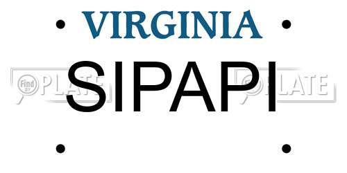 SIPAPI Virginia License Plate