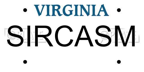 SIRCASM Virginia License Plate