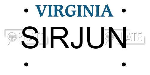SIRJUN Virginia License Plate