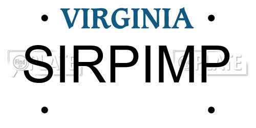 SIRPIMP Virginia License Plate