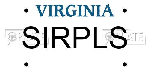 SIRPLS Virginia License Plate