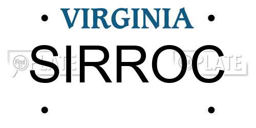 SIRROC Virginia License Plate