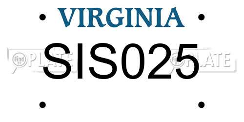 SIS025 Virginia License Plate