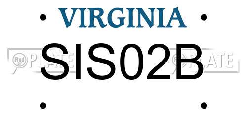 SIS02B Virginia License Plate