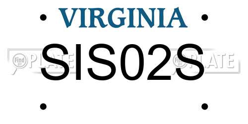 SIS02S Virginia License Plate