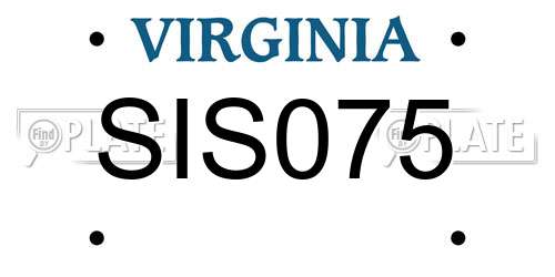 SIS075 Virginia License Plate