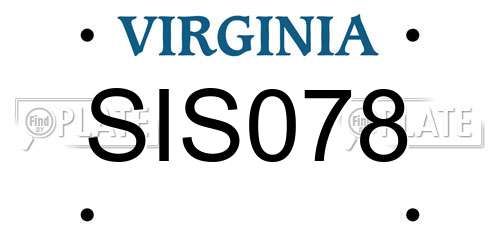 SIS078 Virginia License Plate