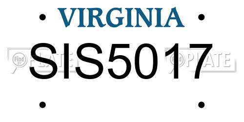 SIS5017 Virginia License Plate