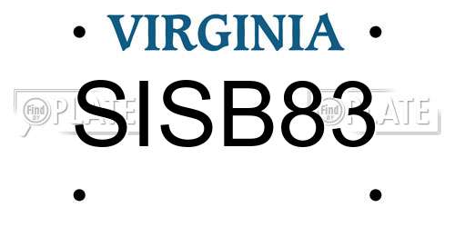 SISB83 Virginia License Plate