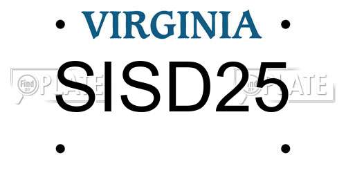 SISD25 Virginia License Plate