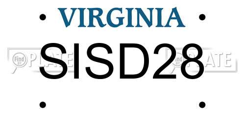 SISD28 Virginia License Plate