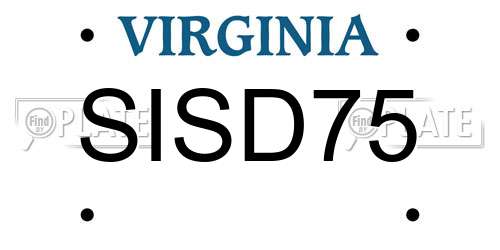 SISD75 Virginia License Plate