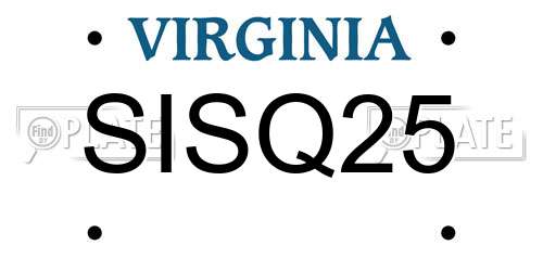 SISQ25 Virginia License Plate
