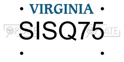 SISQ75 Virginia License Plate