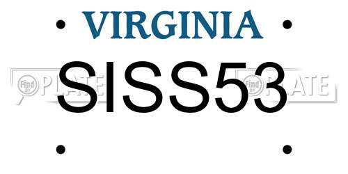 SISS53 Virginia License Plate