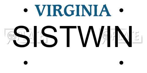 SISTWIN Virginia License Plate