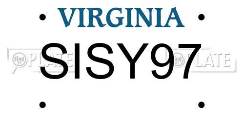 SISY97 Virginia License Plate