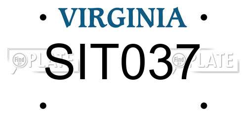 SIT037 Virginia License Plate