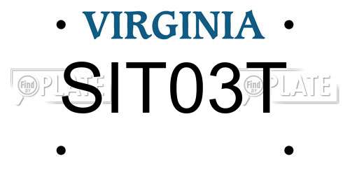 SIT03T Virginia License Plate