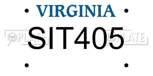 SIT405 Virginia License Plate